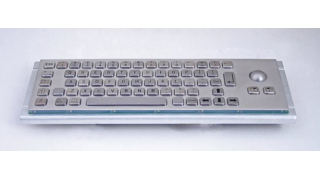 Металлическая антивандальная встраиваемая клавиатура с трекболом, USB,  Ctrl, Win, Alt