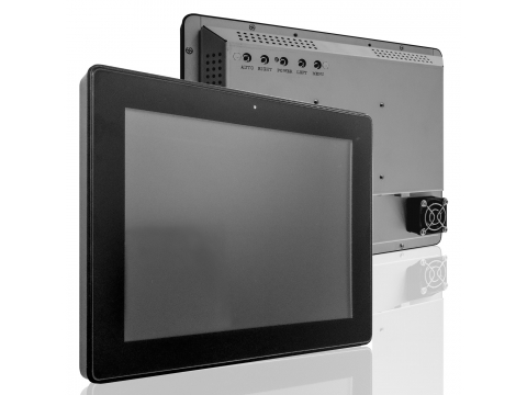 12,1'' Встраиваемый промышленный сверхъяркий проекционно-ёмкостный сенсорный монитор Open Frame с антибликовым покрытием, активное охлаждение, до 10 касаний, PureFlat-серия