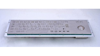Металлическая антивандальная встраиваемая клавиатура с трекболом, USB, Alt, Win, Ctrl