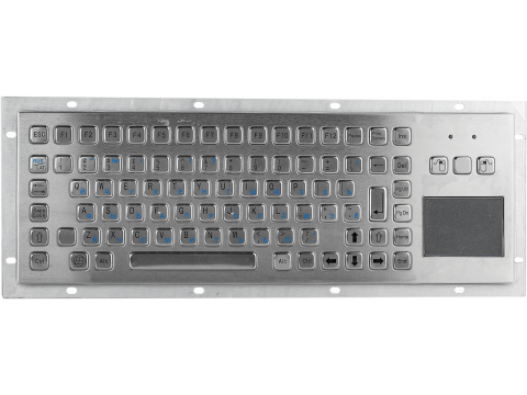 Металлическая антивандальная встраиваемая клавиатура с тачпадом, USB, F1—F12, Alt, Win, Ctrl