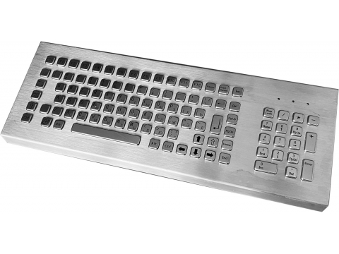 Металлическая настольная антивандальная клавиатура, USB, цифровой блок, F1—F12, Alt, Win, Ctrl Металлическая настольная антивандальная клавиатура, USB, цифровой блок, F1—F12, Alt, Win, Ctrl