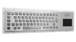 Металлическая антивандальная встраиваемая клавиатура с тачпадом, USB, Fn, Ctrl