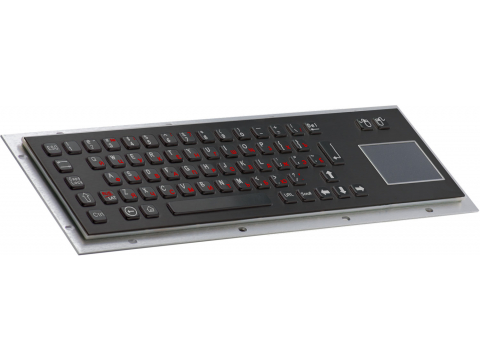 Металлическая антивандальная встраиваемая клавиатура с тачпадом, black,USB,  Alt, Win, Ctrl