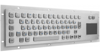 Металлическая антивандальная встраиваемая клавиатура с тачпадом, USB, Alt, Win, Ctrl