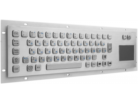 Металлическая антивандальная встраиваемая клавиатура с тачпадом, USB, Alt, Win, Ctrl