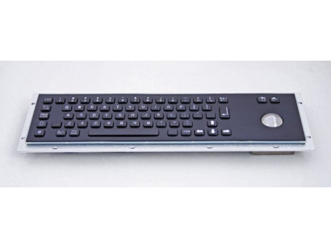 Металлическая антивандальная встраиваемая клавиатура с трекболом, black, USB, Alt, Win, Ctrl