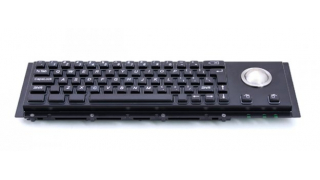 Металлическая антивандальная встраиваемая клавиатура с защищенным трекболом, black, USB, Ctrl, Alt