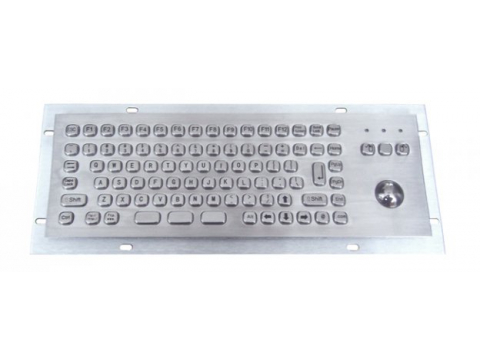 Металлическая антивандальная встраиваемая компактная клавиатура с трекболом, USB, F1—F12, Ctrl