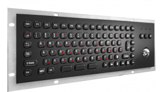 Металлическая антивандальная встраиваемая клавиатура с трекболом, black, USB, F1—F12, Ctrl