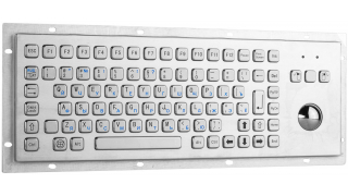 Металлическая антивандальная встраиваемая клавиатура с трекболом, USB, F1—F12, Alt, Win, Ctrl