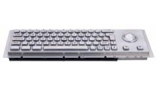 Металлическая антивандальная встраиваемая клавиатура с защищенным трекболом, USB, Ctrl, Alt