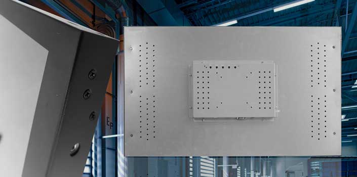 Сенсорный монитор TGM27IRR 27 дюймов, вид сзади: крепление VESA, разъёмы