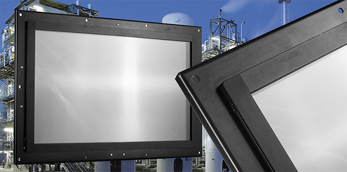 Встраиваемый инфракрасный монитор TG-cthbb спереди и крупный план сенсорной панели