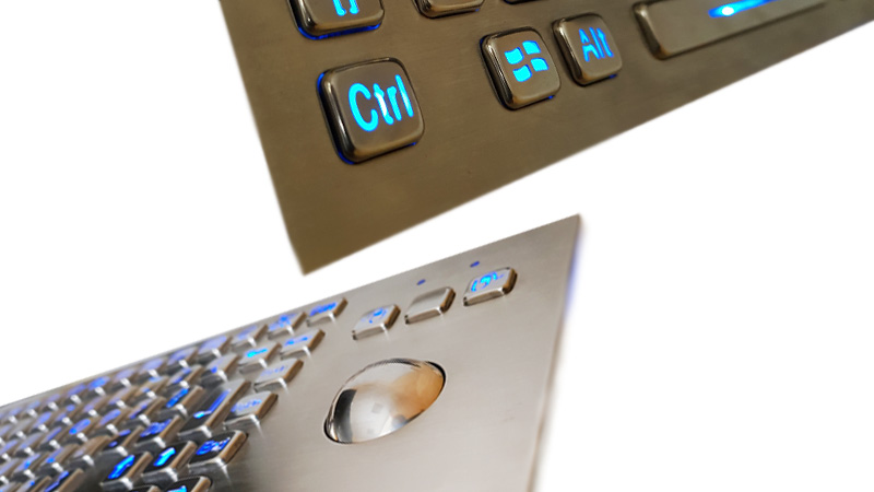 Встраиваемая клавиатура c LED-подсветкой и трекболом